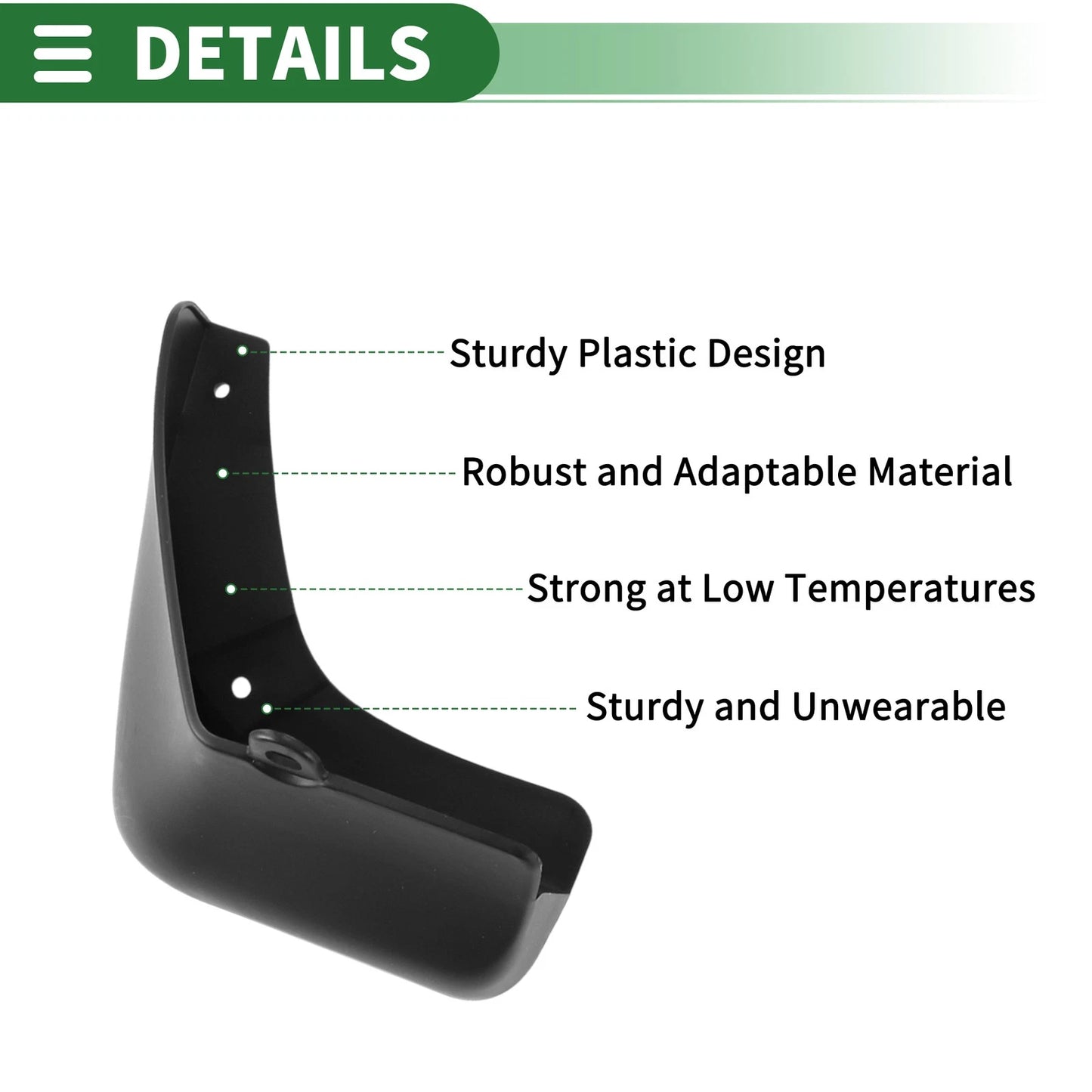 Mud Flaps Splash Guards 1 Set for Nissan LEAF (2011-2016)