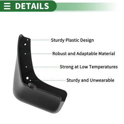 Mud Flaps Splash Guards 1 Set for Nissan LEAF (2011-2016)