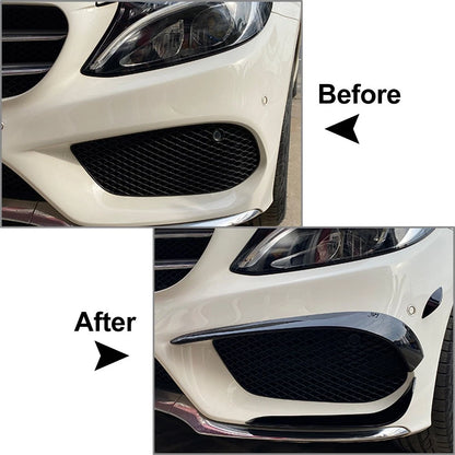 6 x Front Bumper Lip Spoiler Fins for Mercedes Benz C-Class W205 (2015-2018)