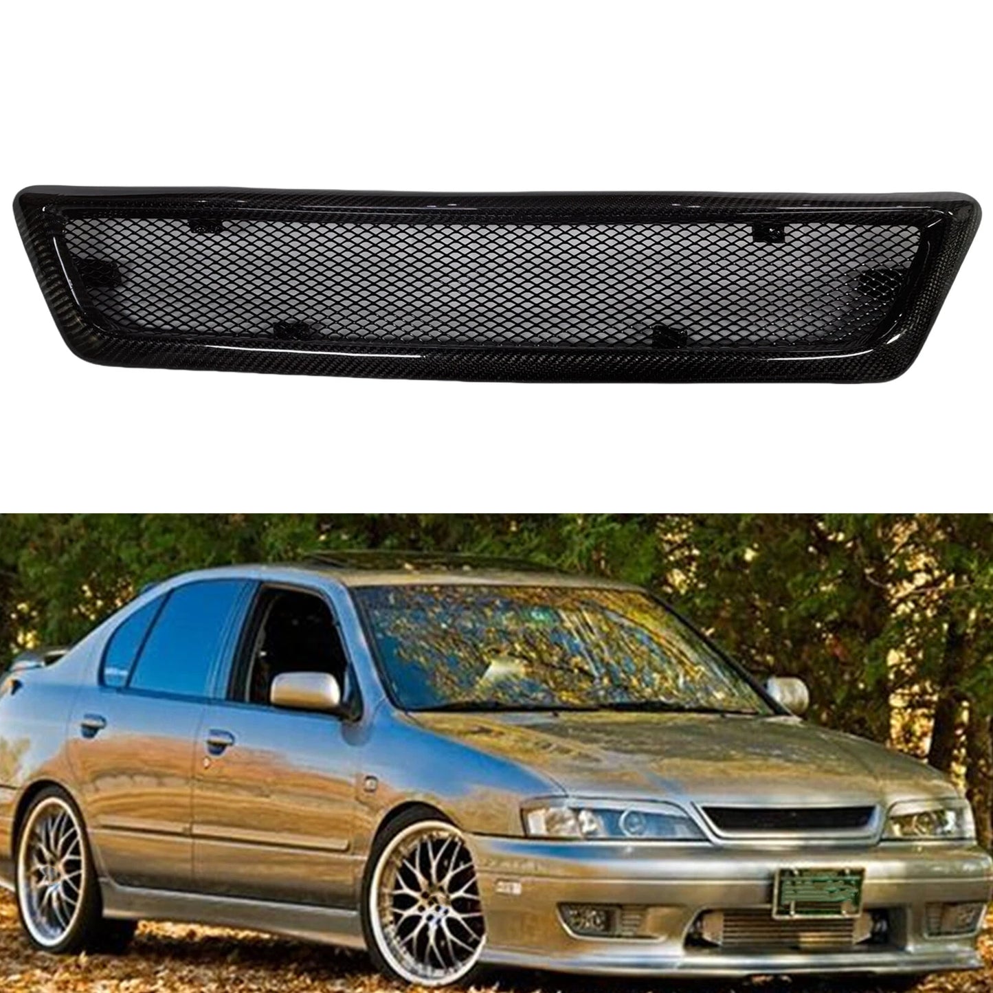 1pc Front Bumper Grille for Infiniti G20 (1999-2002) Carbon Fiber