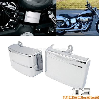 Chrome Side Battery Fairing Covers for 2006-2017 Harley Dyna Fat Bob FXDF