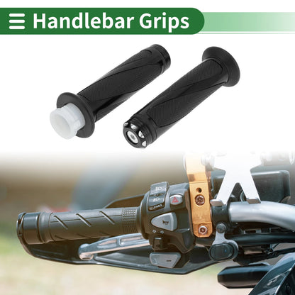 2 x 7/8in 22mm Hand Grips Rubber Black for Motorcycle