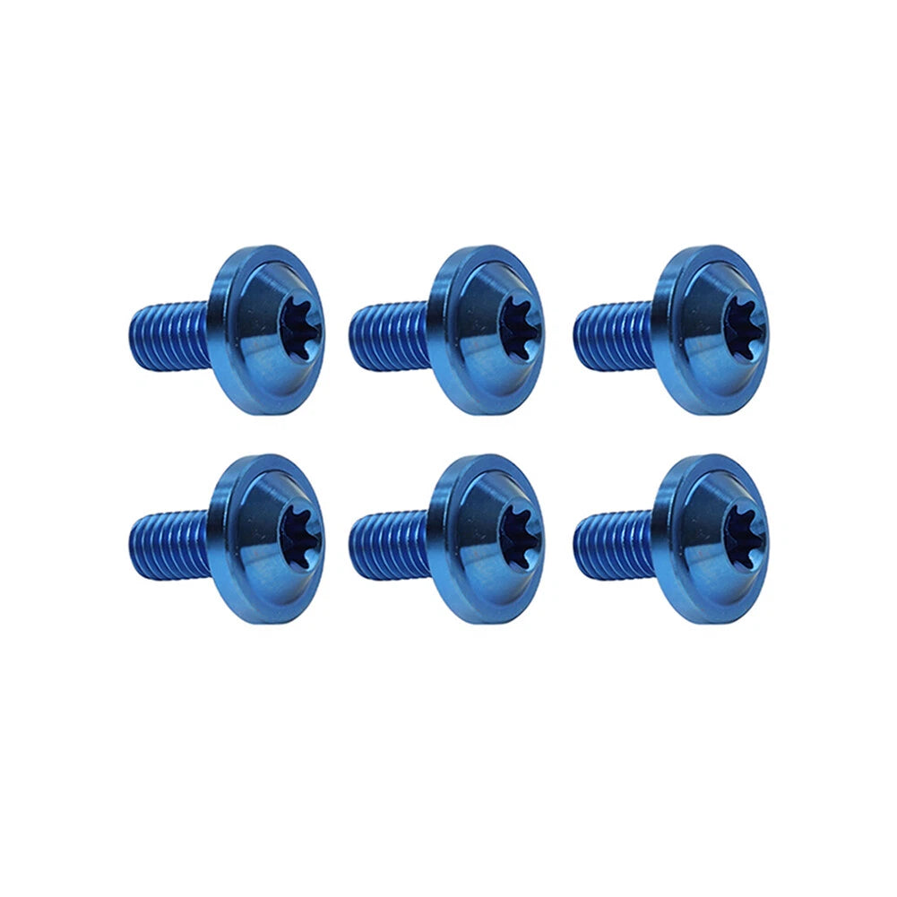 6pcs Blue M6x25mm Torx Head Screws for Bike Motor