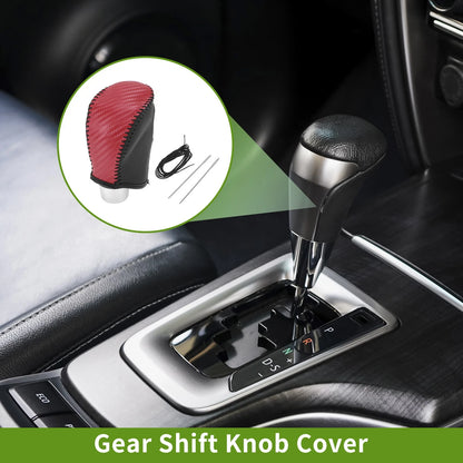 Red Carbon Fiber Gear Shift Knob Cover for Nissan Rogue (2017-2020)