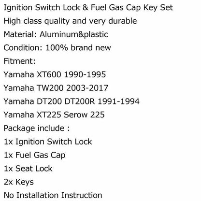 Ignition Lock Set for Yamaha XT600, TW200, XT225 (1983-2007)