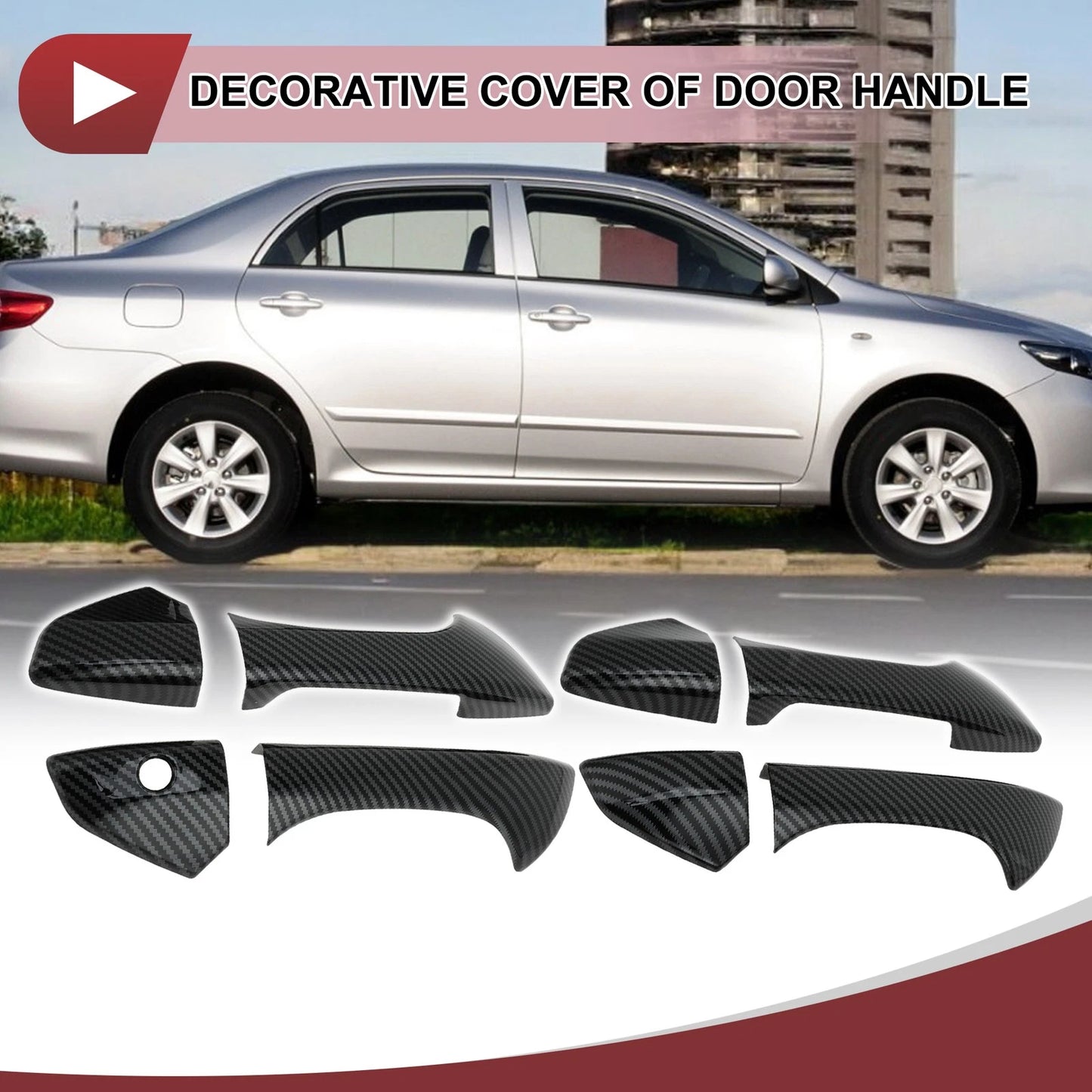 Car Door Handle Covers  for Honda Accord (2008-2012) Black ABS