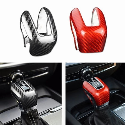 Red Carbon Fiber Gear Shift Knob Cover for Volvo S60 S90 XC60 (2018-2020)
