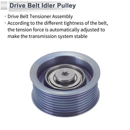 Drive Belt Idler Pulley for BMW X6 (2008-2011) - Silver Tone, 1 x Piece