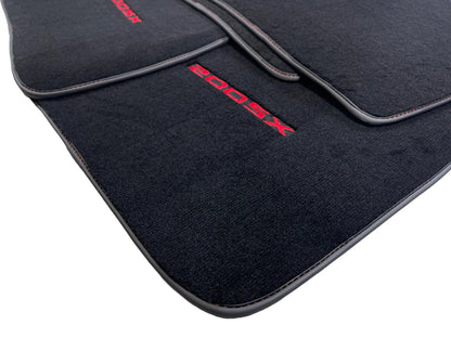 Tailored Black Floor Mats Set for Nissan 200 SX (1995-2000) with Red Logo
