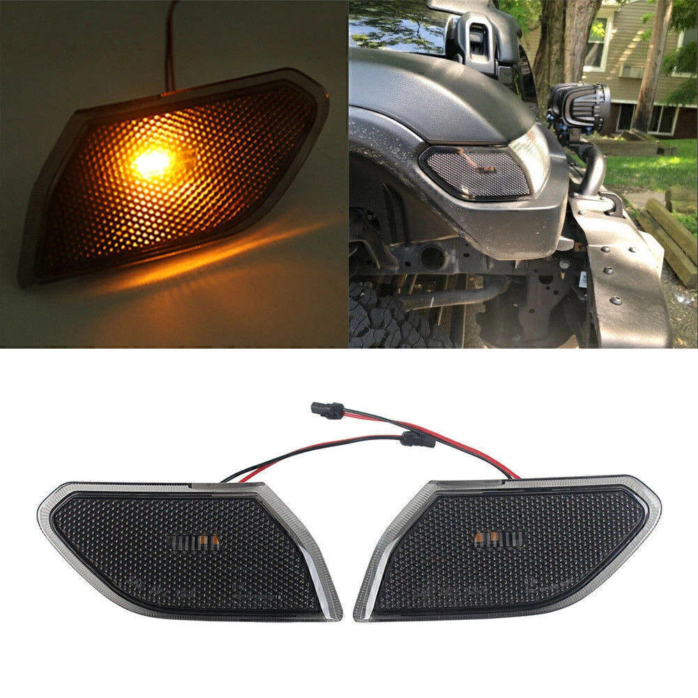Front Fender Side Marker Amber LED Lights for Jeep Wrangler JL (2018-2022)