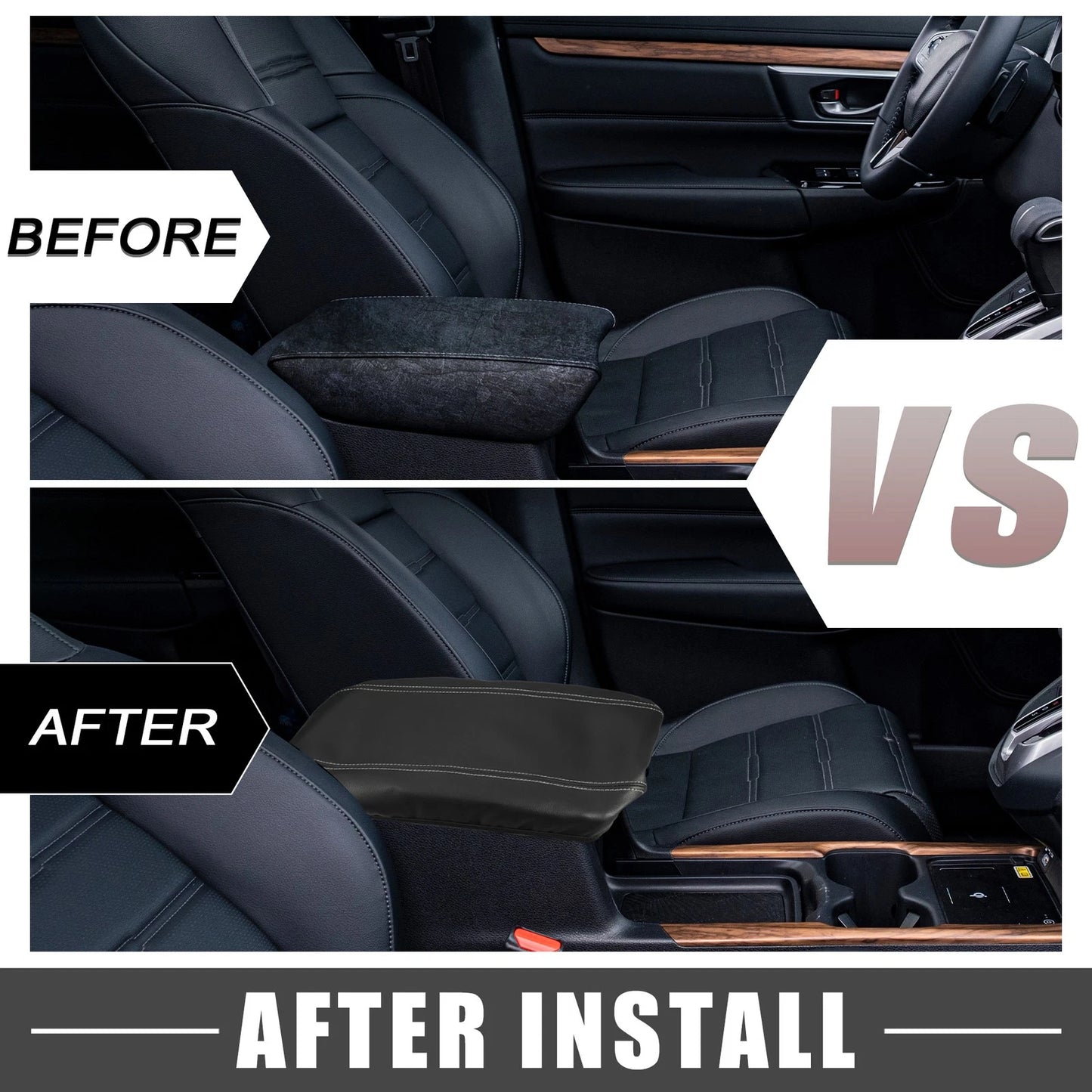 Center Console Armrest Cover for Toyota Venza 2021-2023 Black Gray