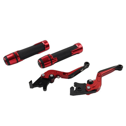 Red Extendable Brake Clutch Levers Grip Set for Kawasaki ZX6R (2005-2023)