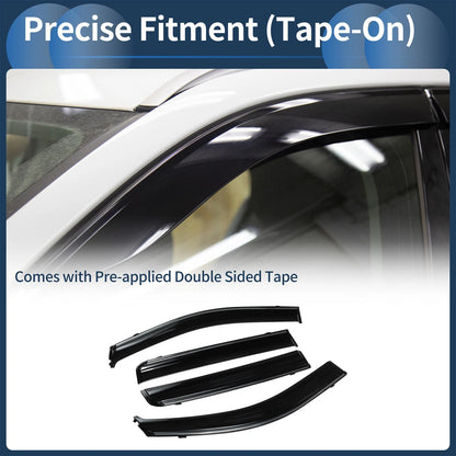 Window Deflectors for Jeep Compass 2007 Side Window Vent Visors Black 1 Set