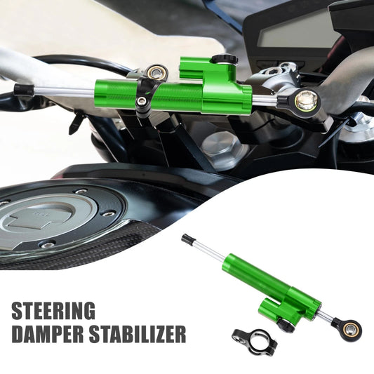 Steering Damper Universal Green Adjustable Linear Stabilizer for Motorcycle