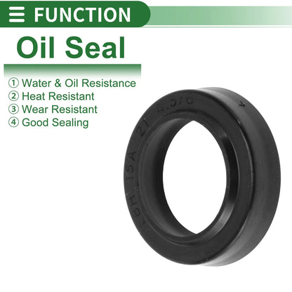 Oil Seal 5 Pcs Rotary Shaft Seal NBR Black 15x21x4.5mm for All Cars