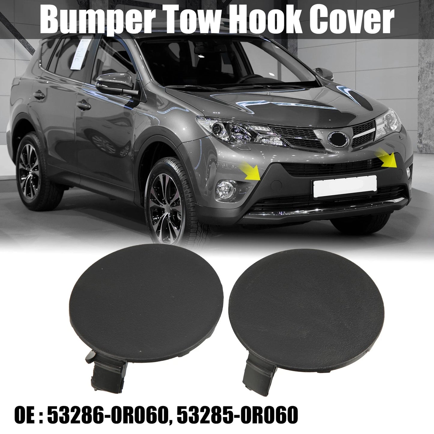 Front Bumper Tow Hook Cover for Toyota RAV4 (2019-2023) - 1 Pair