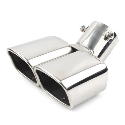Dual Exhaust Pipe Tail Muffler Tip for Car - Chrome Throat Tailpipe