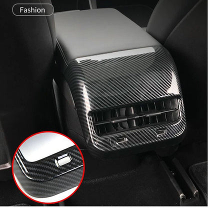 For Tesla Model 3 Carbon Style Interior Rear Air Condition Outlet Vent Cover Cap