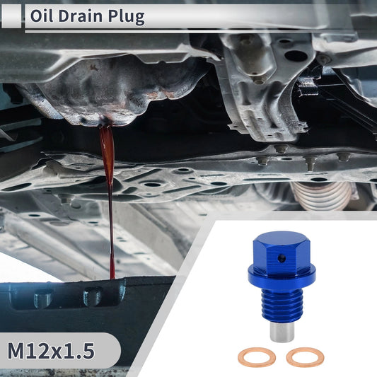 1 Set M12x1.5 Engine Oil Drain Plug with Gasket for Car Motorcycle Boat Blue