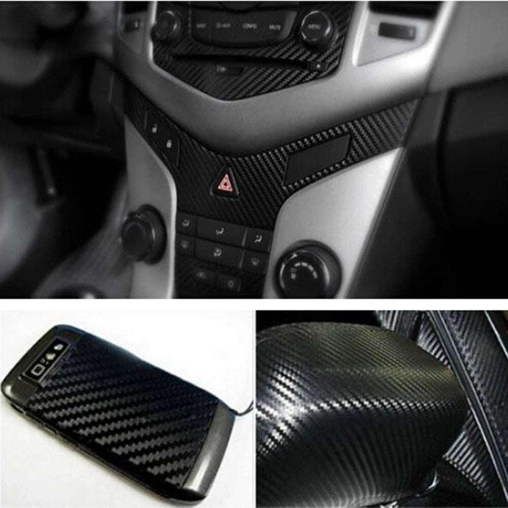 Carbon Fiber Car Vinyl Wrap Film Sheet Decal Sticker 127x30 cm