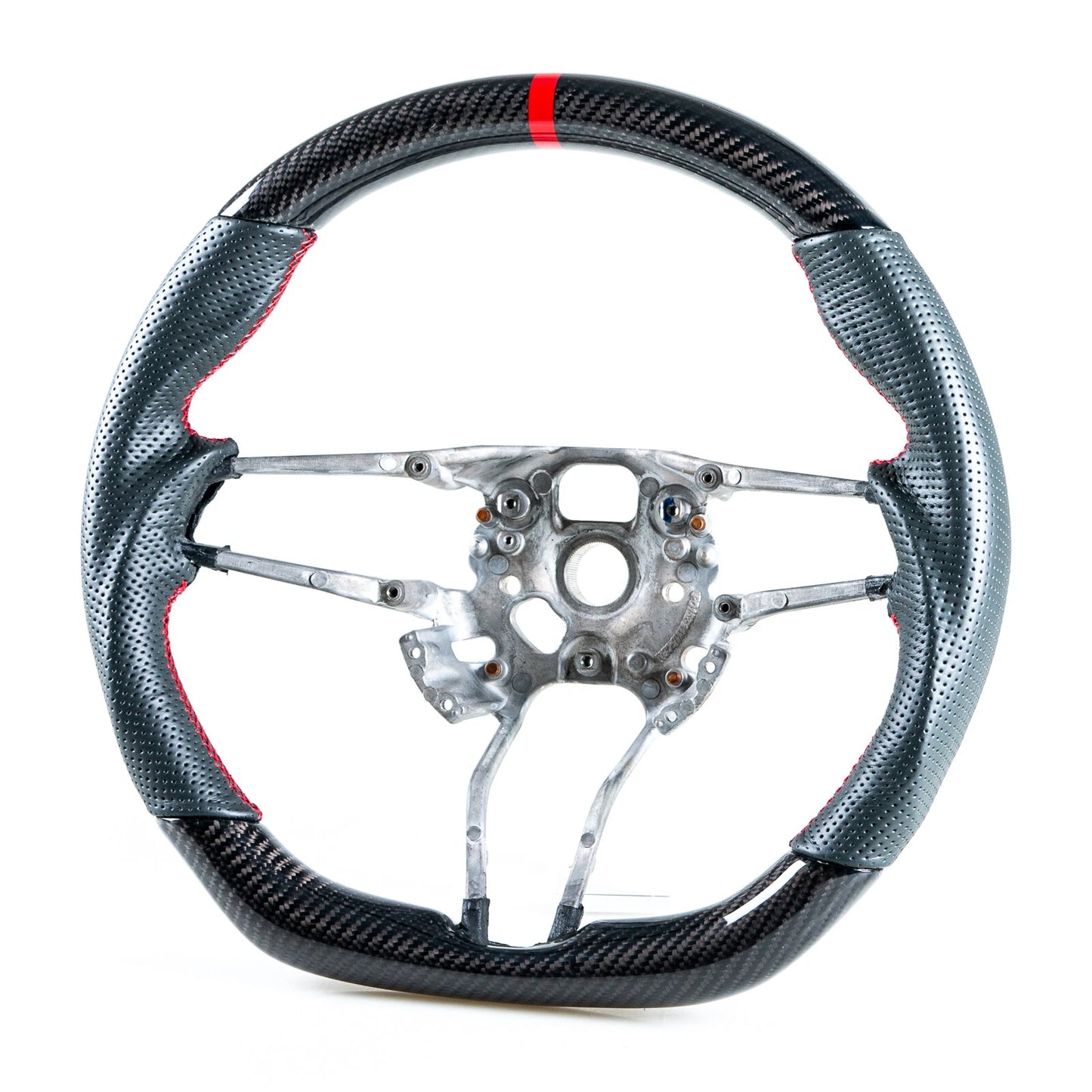 Carbon Leather Red Steering Wheel for Porsche 911, 718, Boxster, Cayman, Macan (2016-2023)