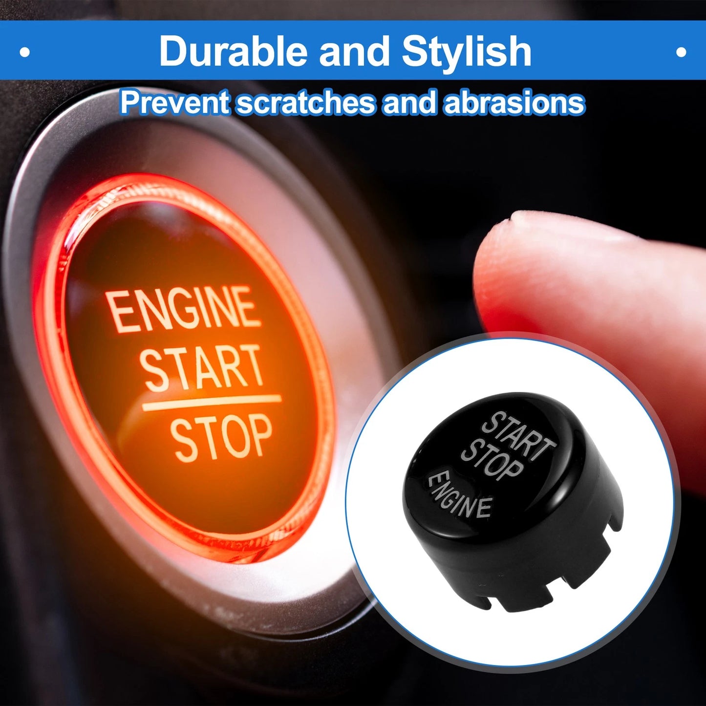 Car Push Start Button Cover for BMW 2.5cm Black Button Protection