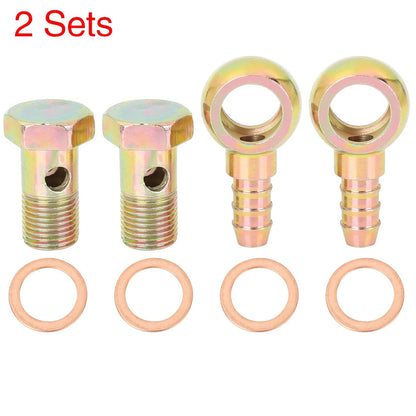 2 x Banjo Hose Barb Bolt Fittings 16mm for Motorcycle Car
