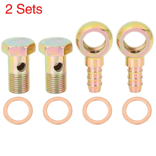2 x Banjo Hose Barb Bolt Fittings 16mm for Motorcycle Car
