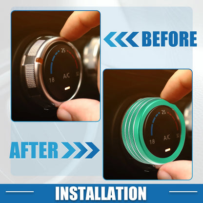 AC Radio Switch Knob Cover Decals for Dodge Durango 2014-2020 Green 3 x Set