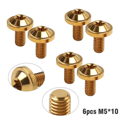 6 x Universal Titanium M5 Truss Torx Screws 10mm for Bike Motorcycle Gold