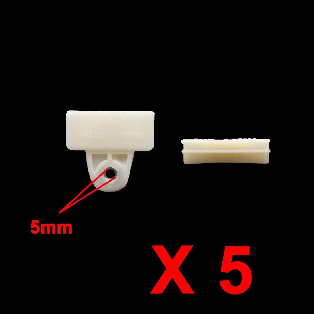 5 x White Window Glass Channel Support Clips for Nissan (2000-2006)