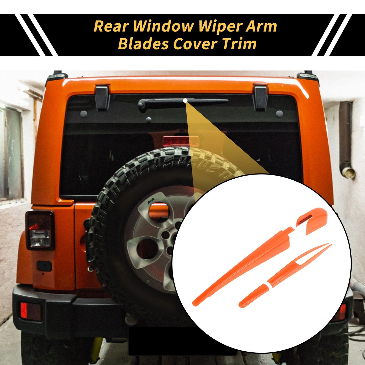 Rear Window Wiper Arm Blades Cover  for Jeep Wrangler JL JLU (2018-2024)