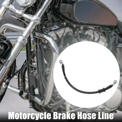 Brake Line 30cm Oil Hose Pipe with Spring Protection Black for Motorcycle