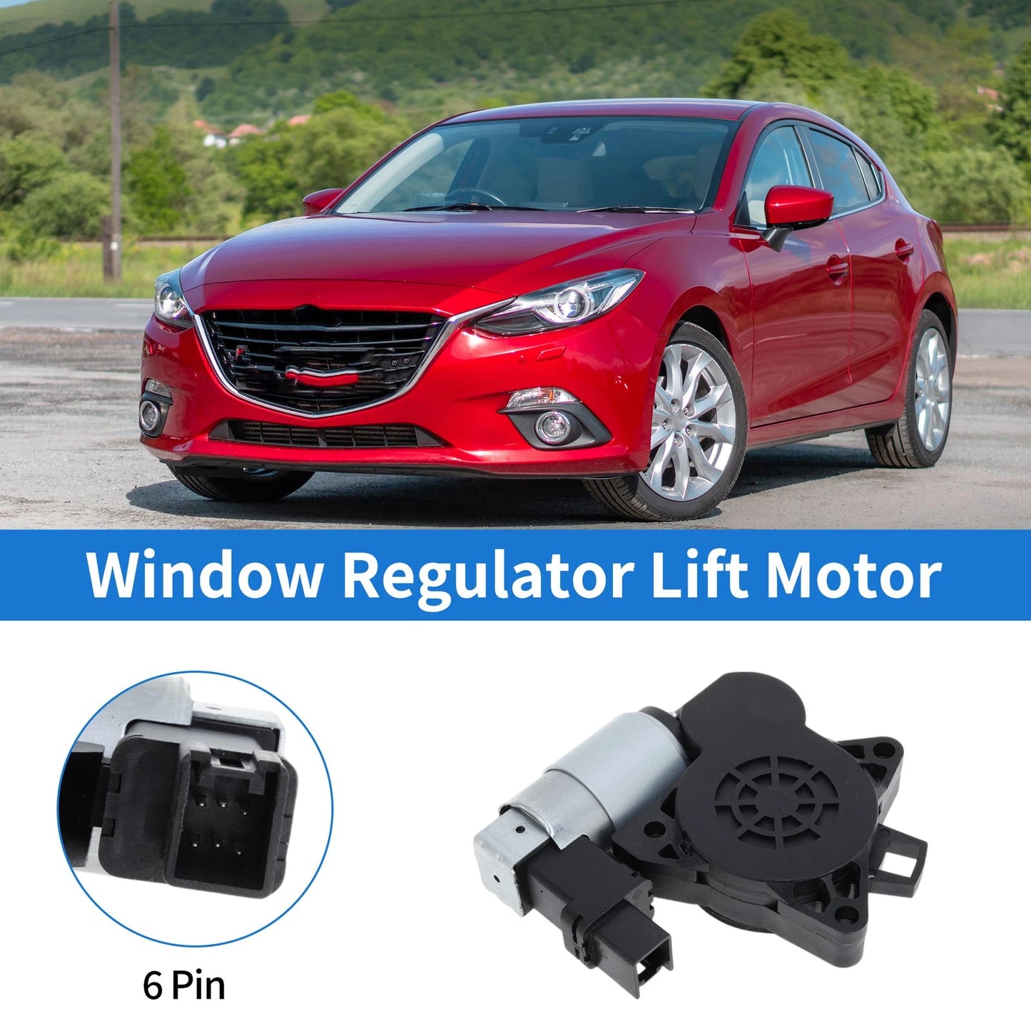 Power Window Regulator Lift Motor for Mazda 3 L4 2.0L/2.3L (2004-2009)