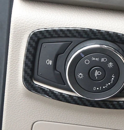 Carbon Fiber Headlight Switch Frame Cover for Ford F150 (2015-2019)