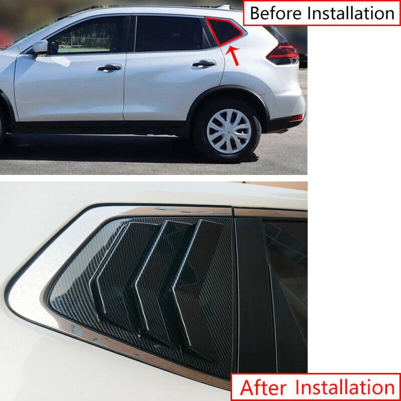 2 x Carbon Fiber Side Vent Window Scoop Louver Cover for Nissan Rogue (2014–2021)