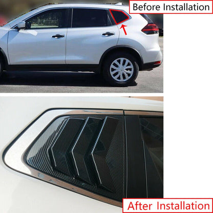 2 x Carbon Fiber Side Vent Window Scoop Louver Cover for Nissan Rogue (2014–2021)