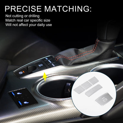 Gear Shift Handbrake Panel Button Switch Cover for Toyota Camry Silver 1Set