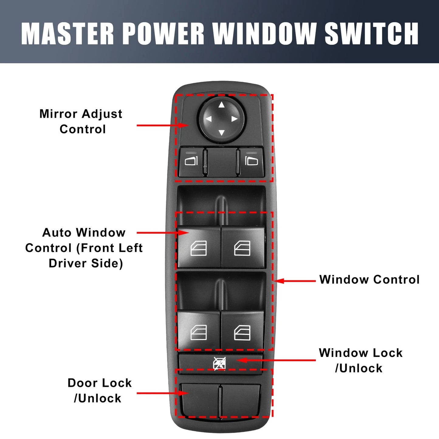 Power Window Switch for Mercedes-Benz R320 2007-2009