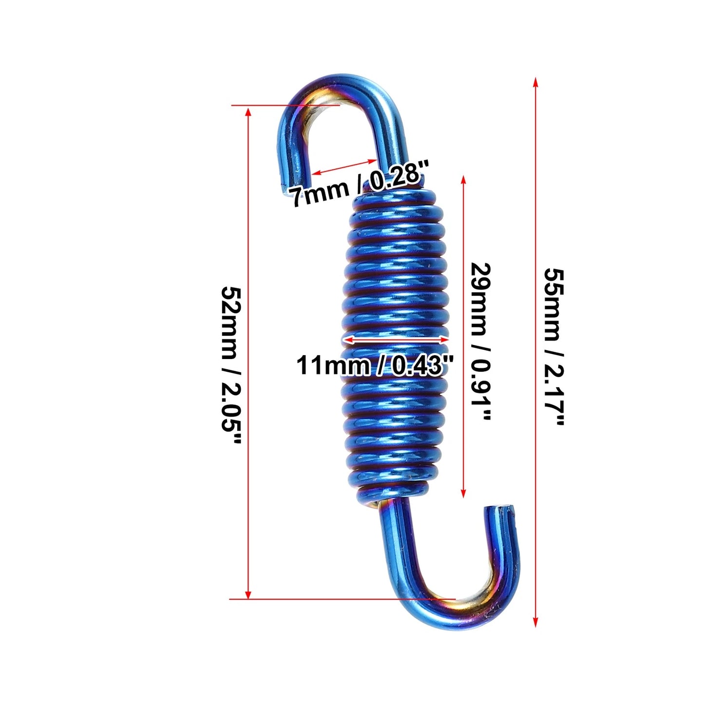 Exhaust Pipe Spring / 2pcs / Stainless Steel Blue 55mm for Motorcycle