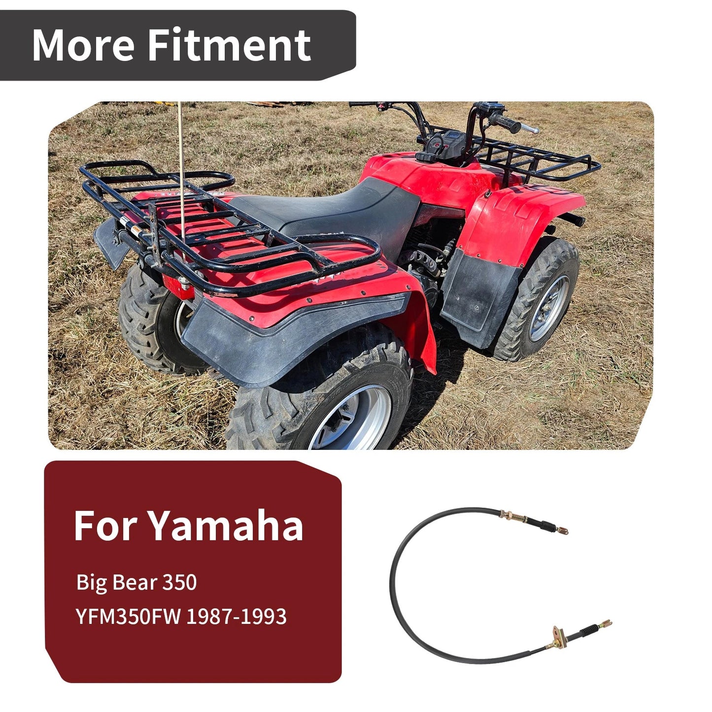 Reverse Lever Cable for Yamaha Big Bear 350 YFM350 4WD 1987-1993