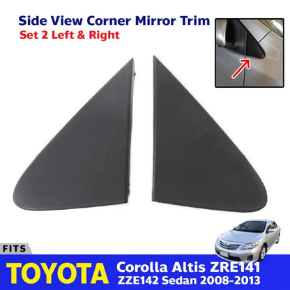 Pair Door Side Mirror Triangle Trim Corner Fits Toyota Coarolla Altis SED 2009-1