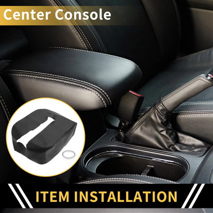 Center Console Cover for Chevrolet Silverado 1500 Microfiber Leather Black
