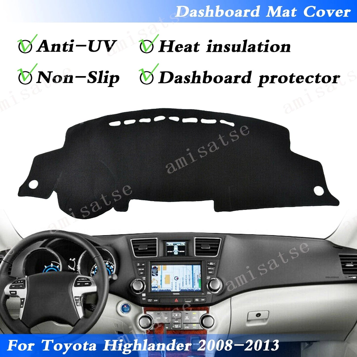 Dash Mat for Toyota Highlander (2008-2013)