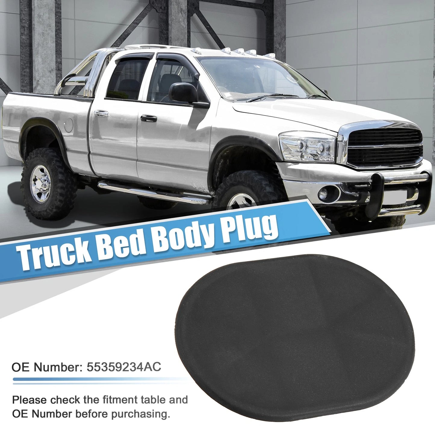 Truck Bed Plug for Dodge Ram Plastic Black