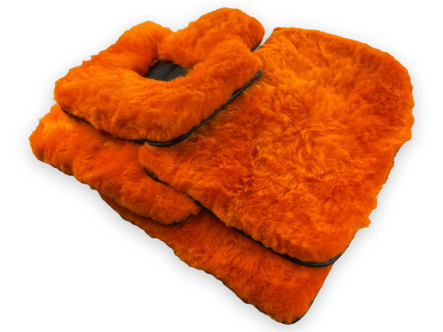 Orange Sheepskin Floor Mats for Rolls Royce Dawn (2016-2019)