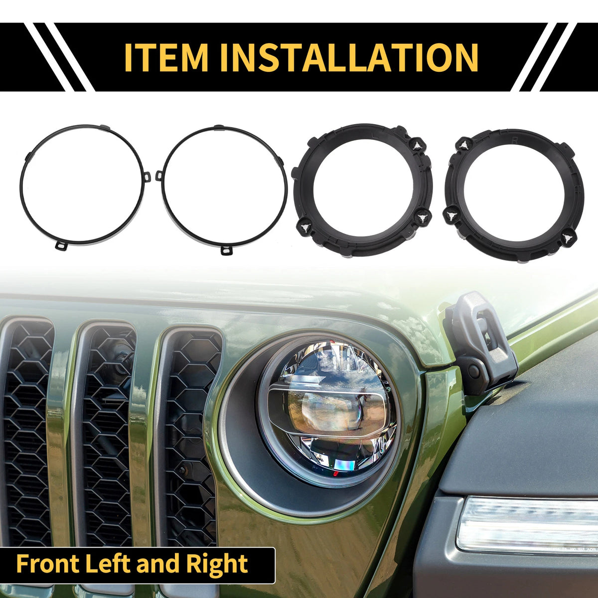 7 Inch Round Headlight Mounting Bracket Set for Jeep Wrangler TJ (1997-2006)