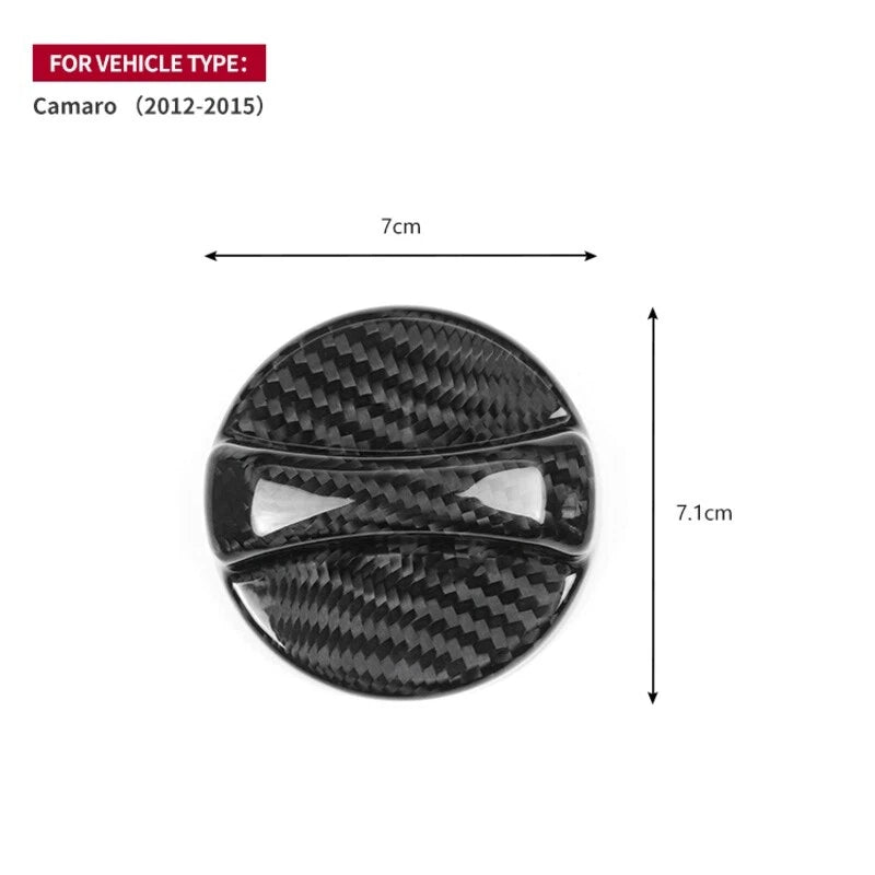 Carbon Fiber Inner Fuel Tank Cap Cover Trim for Chevrolet Camaro 2012-2015