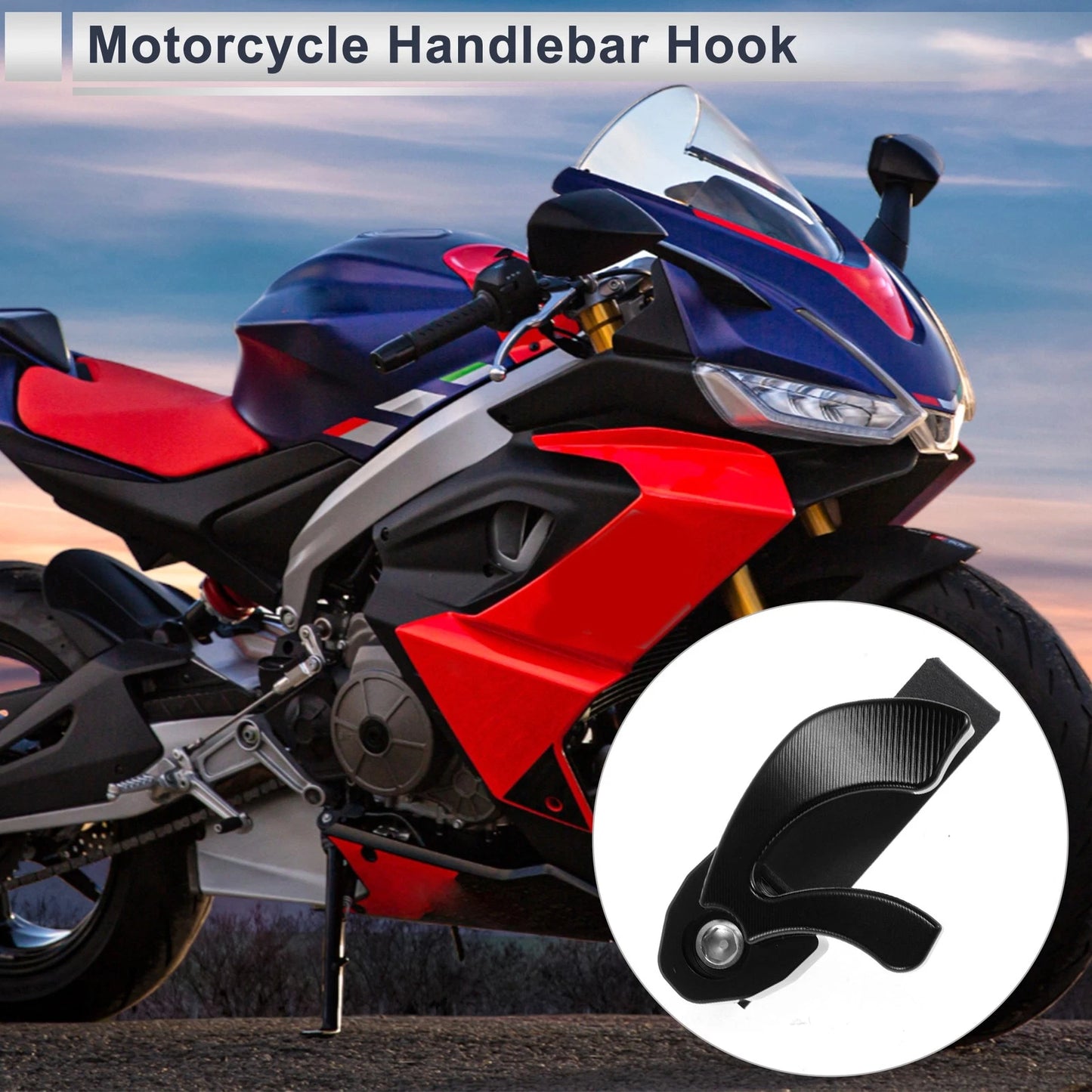 V-Type Double Hook Aluminum Alloy Hanging Hook for Motorcycle 1 Pc Wrench
