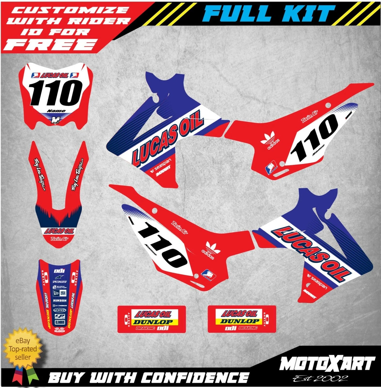 Active Style Stickers Full Kit for Honda CRF 110 (2013-2018)